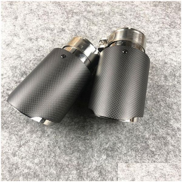 Ponta de escape de tubo de extremidade de aço inoxidável brilhante para Akrapovic Carbon Tail Tipsone Pcs Drop Delivery Mobiles Motocicletas Peças Sys Dh9Uo