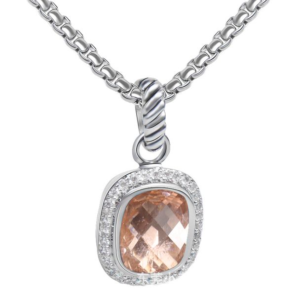 Venda imperdível colar de pingente de designer DY15mm joias com pedras preciosas quadradas colar de diamantes masculino feminino presente de dia dos namorados para dar aos entes queridos