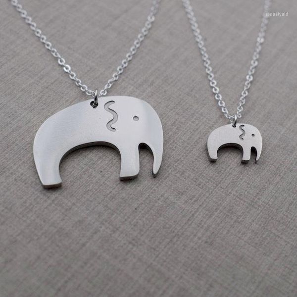 Ketten SanLan 1 Paar Hochwertiger Edelstahl Mama und Baby Elefant Halskette Mama Geschenk