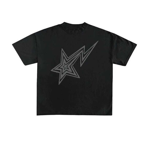 Männer T-Shirts Y2K T-Shirt Hip Hop Star Printed Graphic Kurzarmhemd Männer Frauen 2023 Hot New Harajuku Punk Rock Übergroße Tops Streetwear Z0421