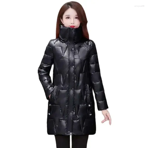 Женские плащи 2023, зимняя яркая цветная пуховая куртка, модное легкое тонкое теплое хлопковое пальто, однотонное утолщенное свободное пальто