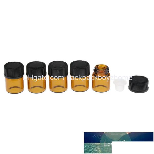 Verpackungsflaschen Lot 300 Stück Mini 1 ml 2 ml L Glas mit Öffnung Reduzierstück Schraubverschlussfläschchen nachfüllbares Glas kosmetische Lippenbalsambehälter Drop D Otgc9