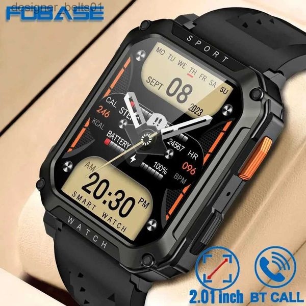 Diğer Saatler Fobase T8 Pro 2.01 inç Erkekler Açık Mekan Engebeli Askeri BT ARAK SAĞLIK Spor Fitness Tracker Heart Monitor Android IOSL231122