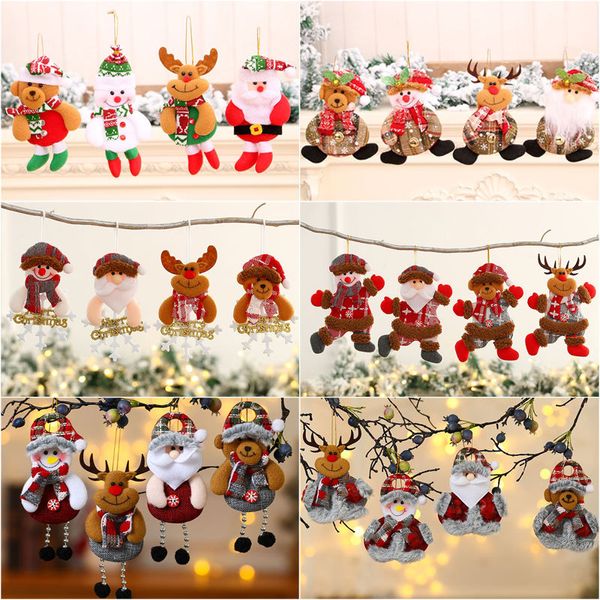 Weihnachtsstoffanhänger, Weihnachtspuppen, kleine Anhänger, Christbaumbehänge