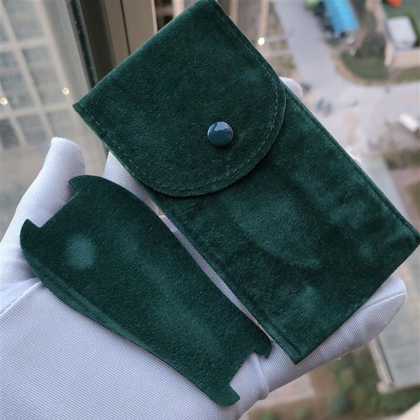 Orologi di scatole Custodie per uomini e donne utilizzano la custodia da viaggio di lusso in morbido velluto verde 116610 116660 126710 Custodia per orologio Pouch169U