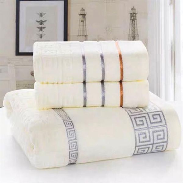 Set di asciugamani da bagno in cotone di alta qualità 3 pezzi set jogo de toalhas de banho 1 pezzo di asciugamano da bagno di marca 2 pezzi di asciugamani per il viso2393