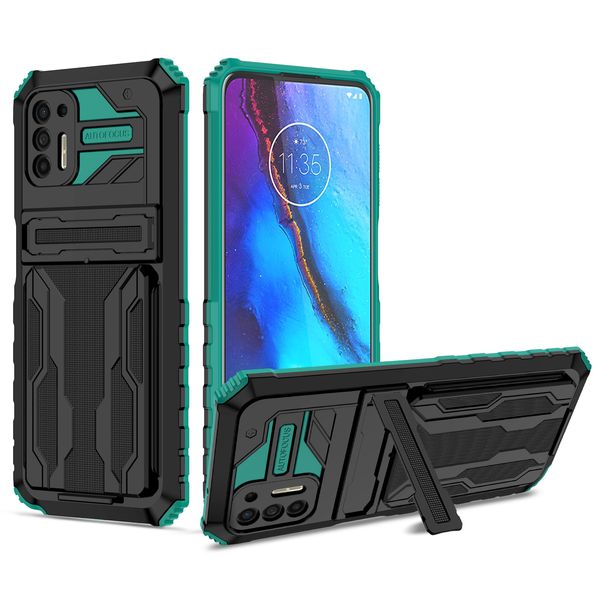 Custodie per telefoni con cavalletto antiurto per Motorola Moto G Stylus Power PC TPU Custodia protettiva ibrida robusta Defender con porta carte staccabile Stile più recente