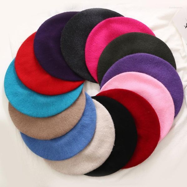 Berretti Beanie/Skull Caps 2023 Moda Donna Cappelli di lana 23 colori Tinta unita Berretto Donna Bonnet Inverno Tutti abbinati Warm Walking Boinas De