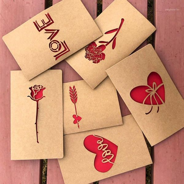 Cartões de felicitações do dia dos namorados presentes de feliz aniversário origami 3d papel kawaii artesanal vintage post cartão envelope1