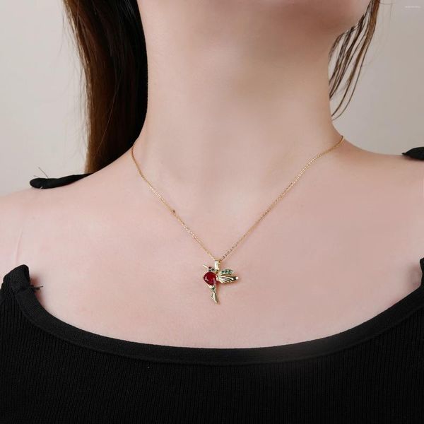 Collane con ciondolo 7 colori Collana con zirconi cubici di uccelli fortunati personalizzata per donna ragazza gioielli con animali carini catena girocollo da indossare ogni giorno