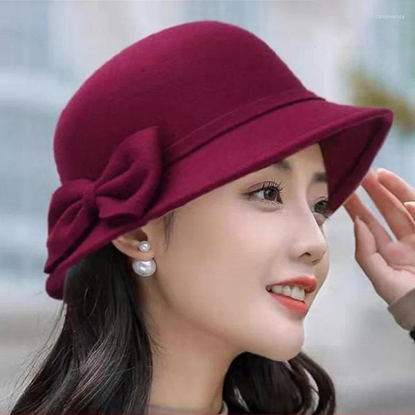 Berets cor sólida casual balde chapéus feminino outono e inverno versão coreana bacia senhoras chapéu versátil moda