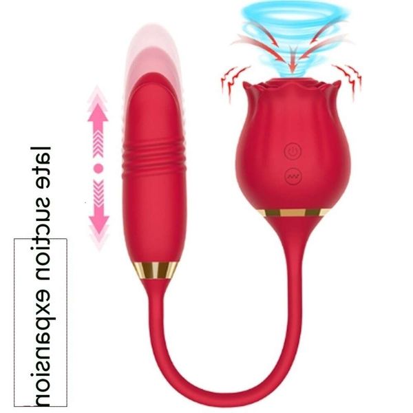 Bonecas sexuais para homens rosa cabeça dupla sucção haste vibratória telescópica saltando ovo segunda onda produtos sexuais dispositivo de masturbação feminina