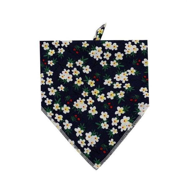 Köpek Giyim Kişiselleştirilmiş Çiçek Baskılı Çiçek Bandana Kravat Pretty On Black Daisy Pet Eşarp Aksesuarları281I