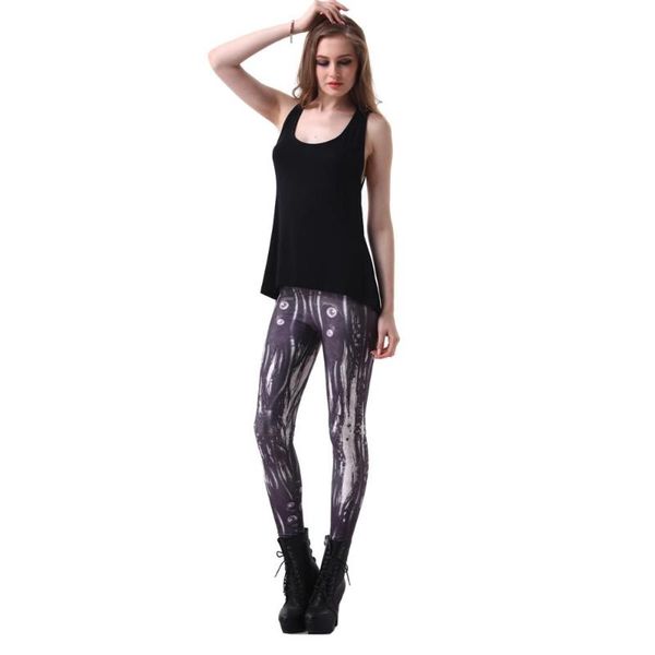 Leggings da donna 2023 Leggings da donna a vita alta stile nero Pantaloni stampati invernali Leggins da fitness sottili Abiti da palestra sexy