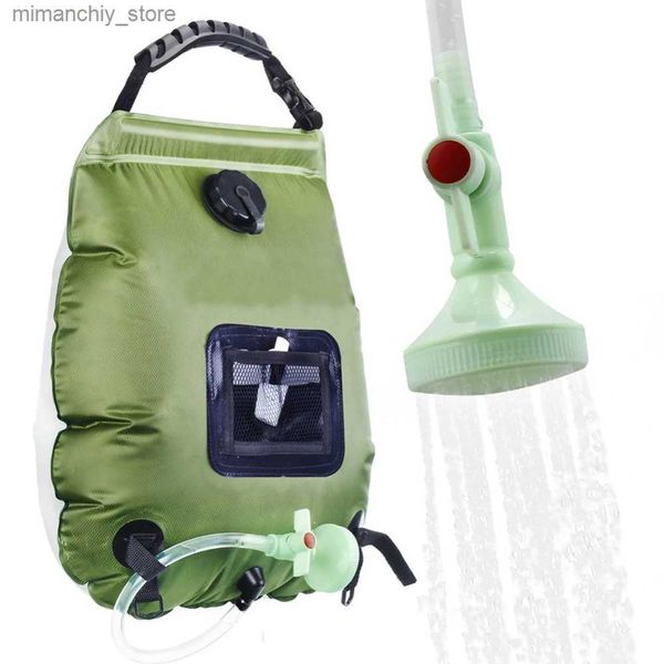 Wasserflasche 20L Solar-Duschbeutel Tragbarer Wasserbeutel mit Rovab-Schlauch und Ein-Aus-Schalter-Duschkopf für Camping im Freien Q231122