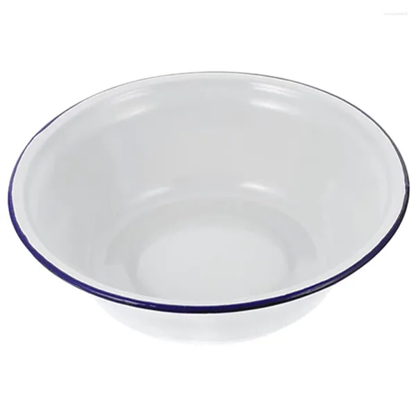 Наборы посуды Миски для смешивания салатов Эмалированная раковина в стиле ретро Классическая эмалированная посуда Эмалированная посуда для супа Белая декоративная кухонная утварь