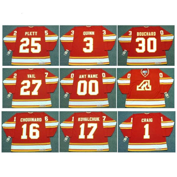 WILLI PLETT Flames CCM Throwback Hockey Jersey Atlanta ERIC VAIL JIM CRAIG ILYA KOVALCHUK DAN BOUCHARD JEAN PRONOVOST PAT QUINN TOM LYSIAK selten