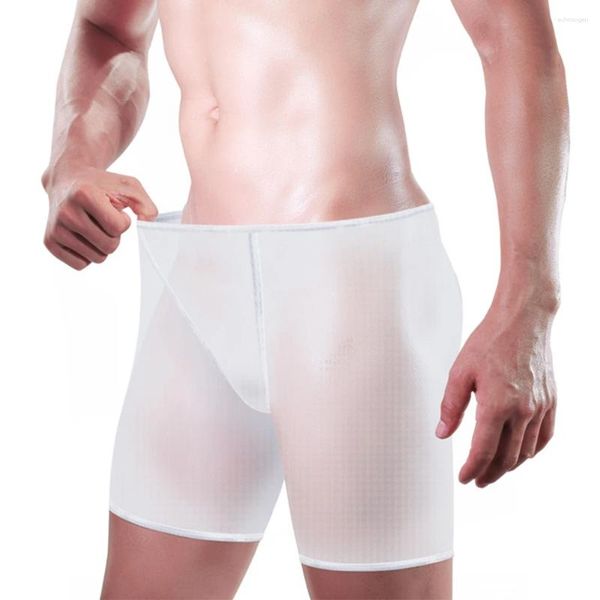 Mutande Boxer trasparenti trasparenti da uomo Lingerie in rete da uomo Comodi slip da boxer Boxer elastici traspiranti Camicie da notte per il sesso