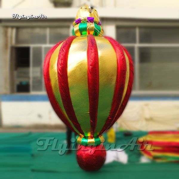 Fantástico enfeites de natal brilhante balão inflável grande bugiganga pendente decorações para loja decoração de natal