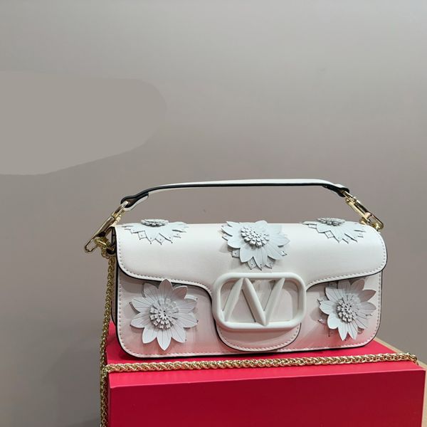 Классические сумки-бродяги с буквой V, кошельки с цепочкой, сумка через плечо с цветком, дизайнерская женская сумка через плечо для подмышек, женские маленькие сумки CSD2311221-25