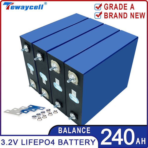 Batterie Lifepo4 da 3,2 V 240 Ah Nuovissime batterie di grado A fai da te 12 V 24 V 48 V Batteria ricaricabile con sbarre Carrello da golf EU US Tax Free