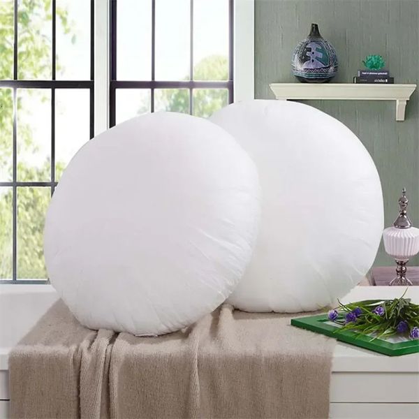 Almofada/travesseiro decorativo 45/50/55cm redondo branco almofada travesseiro interior inserção macio pp algodão para decoração de casa sofá cadeira 231122