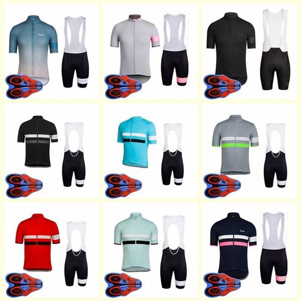 Set di pantaloncini con bretelle in jersey a maniche corte da ciclismo della squadra RAPHA Camicie da uomo MTB Kit di abbigliamento da bici traspirante Top sportivi ad asciugatura rapida U82002304p