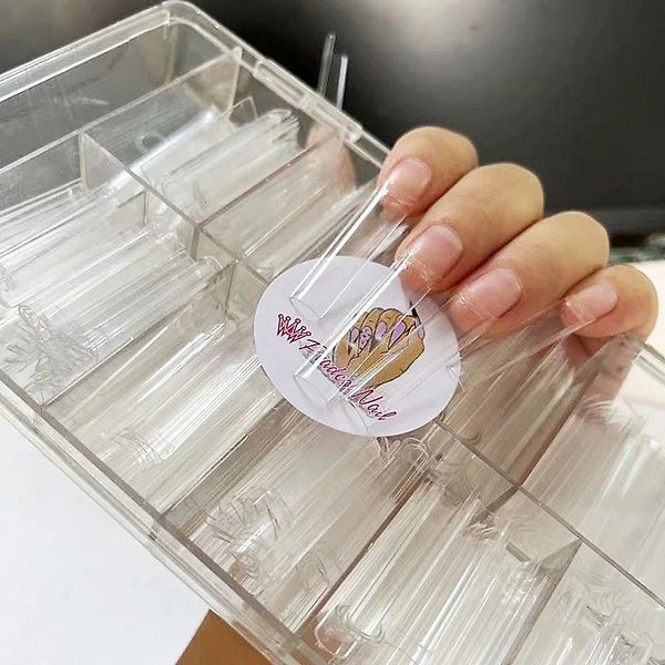 Unhas Postiças 500pcs XXL Extra Longo Quadrado Unhas Postiças Dicas Sem C Curva Reta Nail Manicure Meia Capa Acrílica Unhas Falsas Conjunto UV Gel Builder 231121