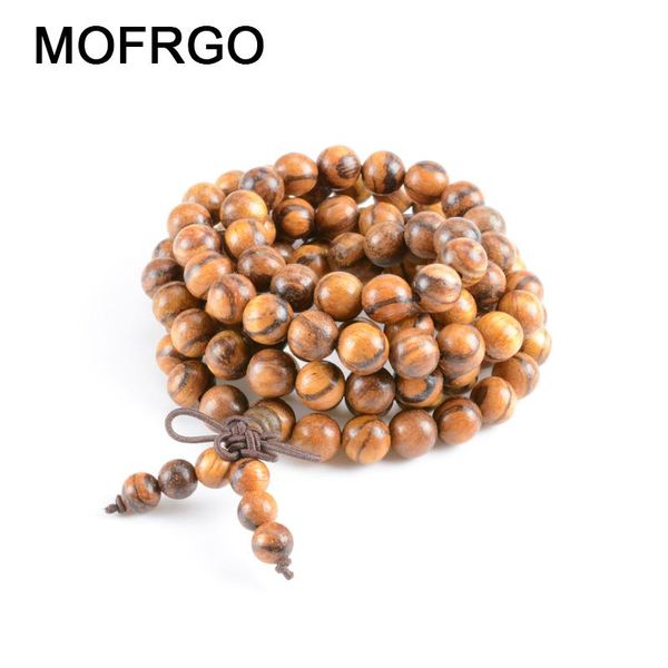 Braccialetti da tennis Legno di sandalo naturale multistrato 108 Bracciale con perline Fascino Buddista tibetano Mala Preghiera Yoga Legno curativo per donne Uomini