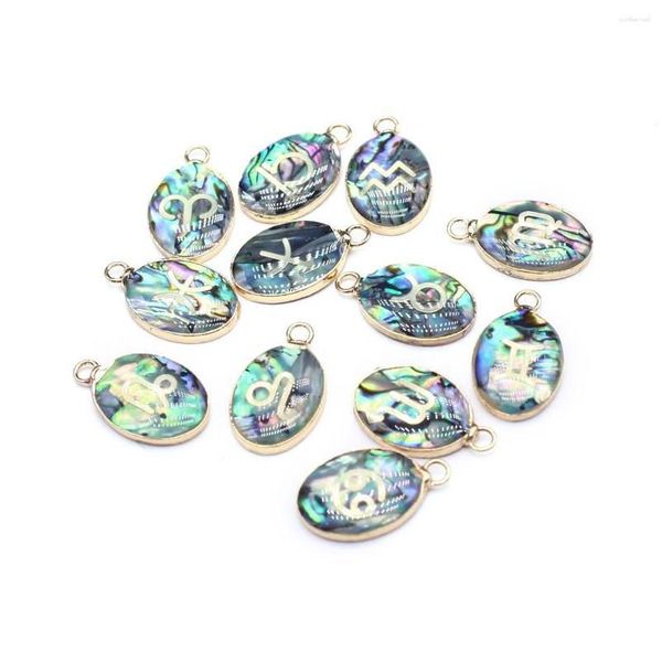 Encantos encantos ouro colorido wrap-around abalone shell padrão pingente lindo olha para diy jóias fazendo pulseira artesanal brinco dh2lj