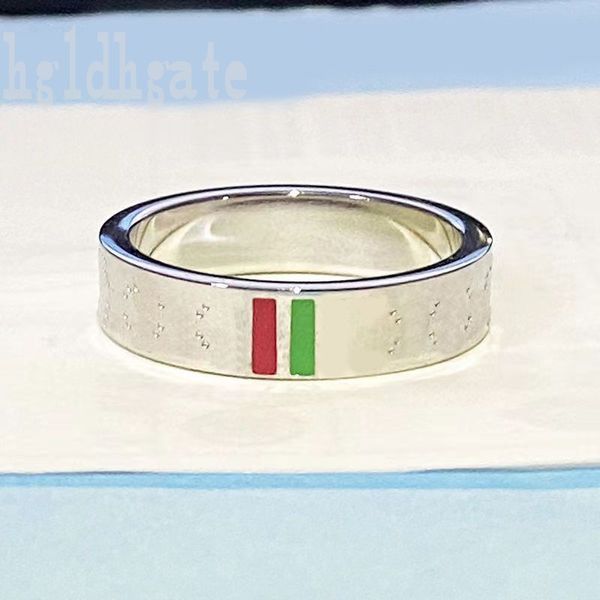 Anelli in oro placcato per donna fede nuziale lettere in metallo d'avanguardia regali gioielli smalti di lusso striscia verde anello di fidanzamento multimisura rosso doppia g ZB057 F23