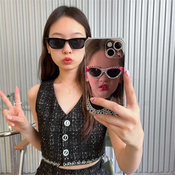 Handyhüllen INS Korea Retro Brille Mädchen Muster Soft Phone Case für IPhone X XR XS Max 11 12 13 14Pro Max Schöne Schutzhülle für die Rückseite Capa J230421