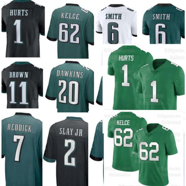 AJ Brown 6 Devonta Smith Mens Mulheres Juventude Personalizado Futebol Jerseys Jalen Dói Brian Dawkins Jason Kelce Reed Blankenship Hip Hop Atacado