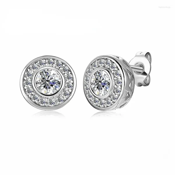 Orecchini a bottone 0,5 ct D colore forma rotonda Moissanite 925 gioielli in argento sterling placcato oro 18 carati con GRA all'ingrosso