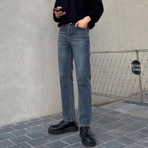 Männer Jeans Männlichen Frühling Herbst Gerade Lose Beiläufige Knöchel-länge Denim Hosen Koreanischen Stil Vielseitige Lange Ladung