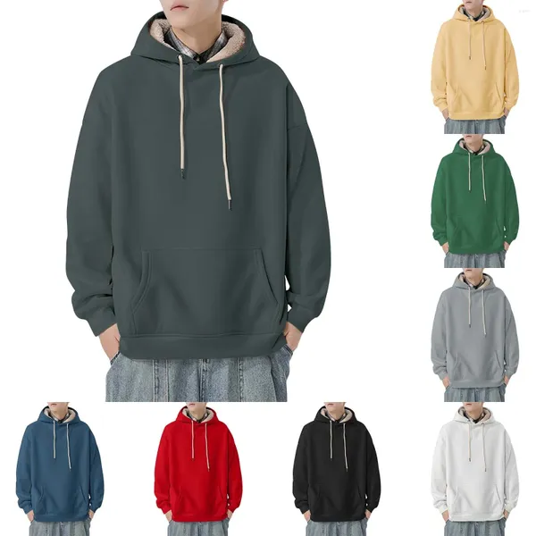 Erkek Hoodies Süet Kapşonlu Sweater Uzun Kollu Kuzu Kadife Düz Renkli Gevşek Omuz Erkek Ayak Toe Slip Boy Stocking 9 10