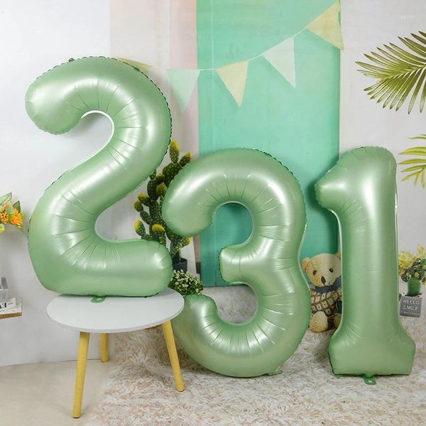 Partydekoration 40 Zoll Vintage Green Fiol Zahlenballon 0-9 Heliumballons Kindergeburtstag Babypartyzubehör Globos Bälle