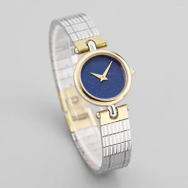 Armbanduhren Französische hochwertige Uhr für Frauen Paar GiftLady Edelstahl Saphir 21mm