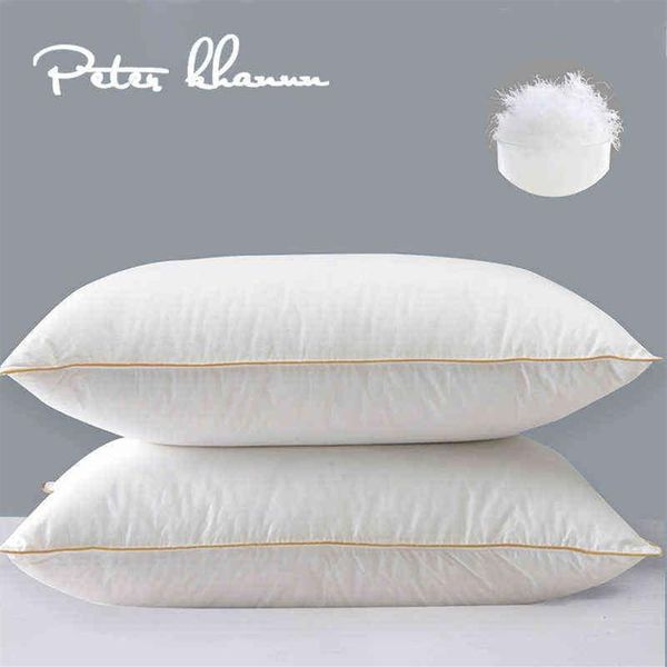 Cuscino Peter Khanun 100% piumino d'oca per il collo s per letto 100% cotone Shell imbottito con 100% piumino d'oca 48x74 cm T2208292368