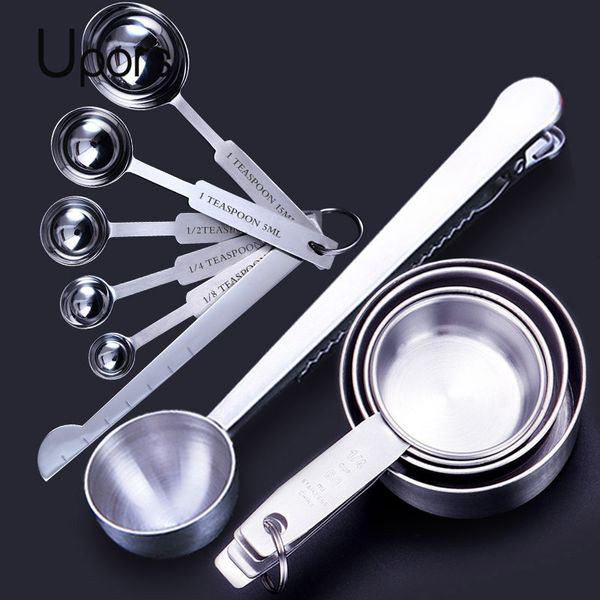 Strumenti di misurazione UPORS Misurini Set di cucchiai dosatori da cucina impilabili Premium Set di misurini e cucchiai in acciaio inossidabile 230422