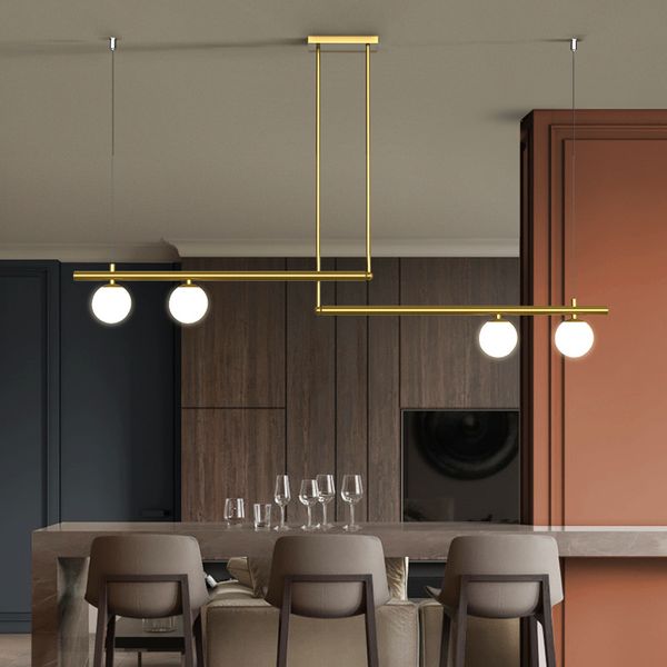 Lampadario moderno e minimalista da soggiorno Lampadario a sospensione lineare semplice per ristorante Lampada a sospensione per negozio creativo nordico per LED domestici