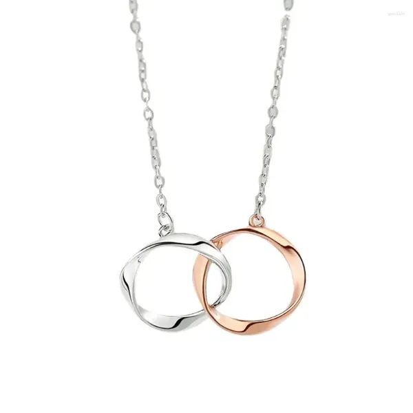 Ketten Paar Rose Gold Anhänger 925 Sterling Silber Original Halskette Für Frauen Männer Doppel Link Luxus Schmuck Weihnachtsgeschenke Verkauf