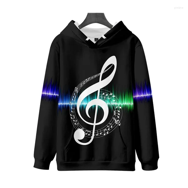 Erkek Hoodies Çiftleri Piyano Hoodie Moda Müzik Not Sokak Giyim Sweatshirt 3D Baskı Pullover Harajuku Uzun Kollu Sweatshirt