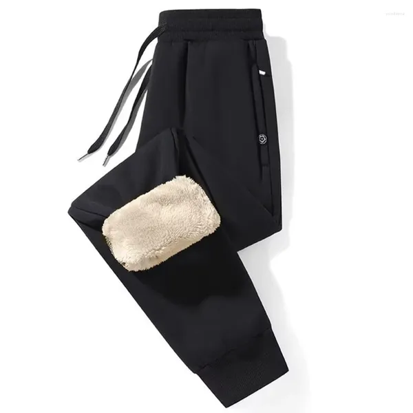 Pantaloni da uomo Pantaloni invernali in pile Pantaloni elastici in vita Sherpa Foderati caldi Pantaloni da palestra Jogger Uomo