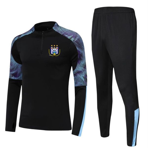 Royal Sporting Club Anderlecht Crianças Tamanho 4XS a 2Xl Conjuntos de treino de corrida Homens Ternos de futebol ao ar livre Kits de casa Jaquetas Pant Spor264T