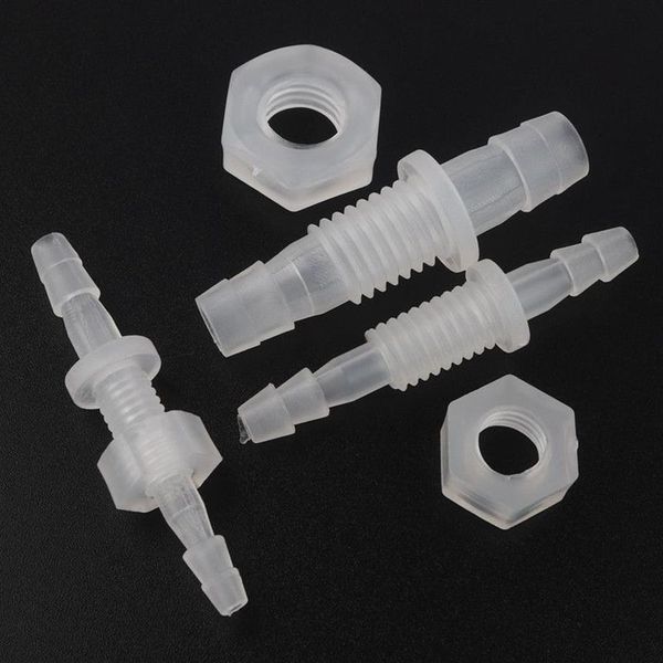 100pcs 3-8mm M6-M10 PP Rosca PP Conectores Retos Porca Hex Tanque de Aquário Acessórios para Bomba de Ar Mangueira de Água Potável Articulações de Pagode 201220J