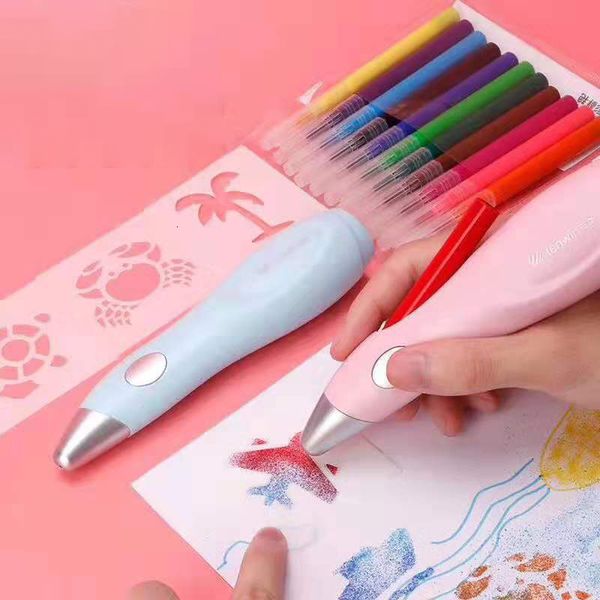 Многофункциональные ручки Tenwin Art Electric Spray Pen Airbrush Набор многофункциональных цветовых струйных рисунок для кисти промыть руку 8084 230422