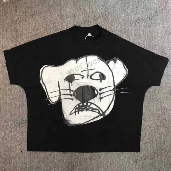 Erkek Tişörtleri TS Blutosatire Billdog Black Ekstra Büyük T-Shirt Kişiselleştirilmiş Köpek Yüz Baskı Yüksek Sokak Sporları Büyük Kısa Kol T231122
