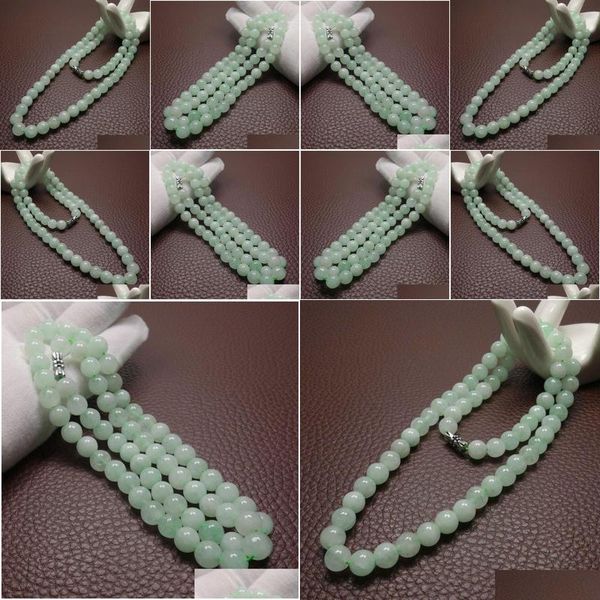 Anhänger Halsketten 10mm Grün A Smaragd Perlen Halskette Jade Schmuck Jadeit Amet Mode 100% Natürlicher Charme Geschenke Für Frauen Männer Drop De Dhfg6