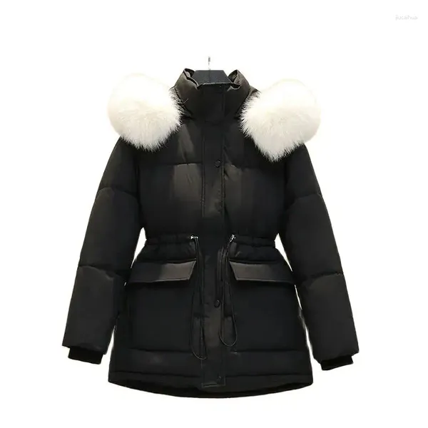 Damen-Trenchcoats 2023 Baumwolle gepolsterte mittellange koreanische Version schlanke warme Daunenjacke Lashion All-Match-WinterjackeLady